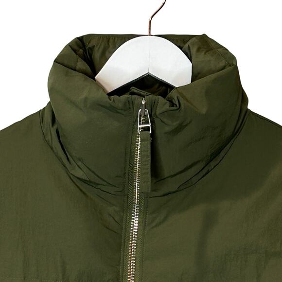 Everlane Puffer Down Filled Bomber Coat Green Women XS Pockets - Picture 5 of 14